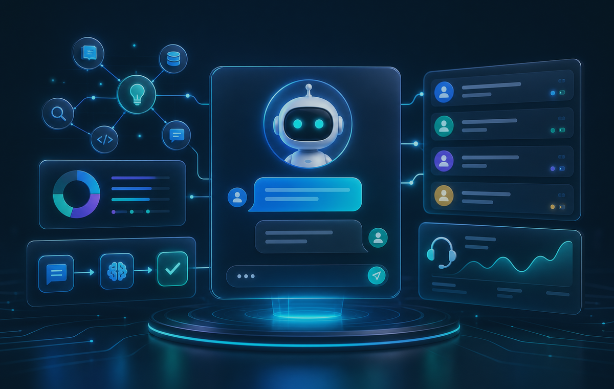 AI support chatbot workflow dashboard
