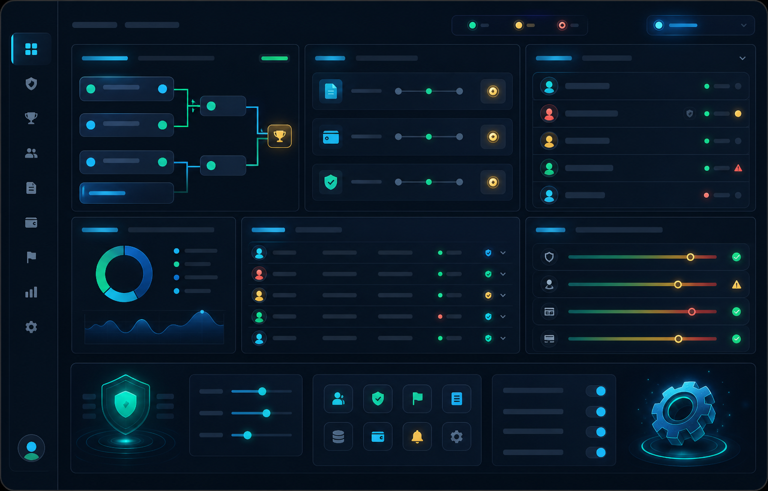 Esports operator control admin panel