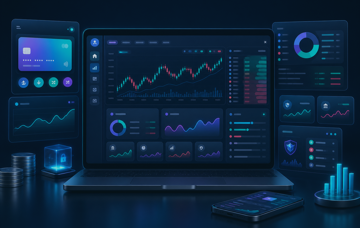 Trading platform chart and order dashboard
