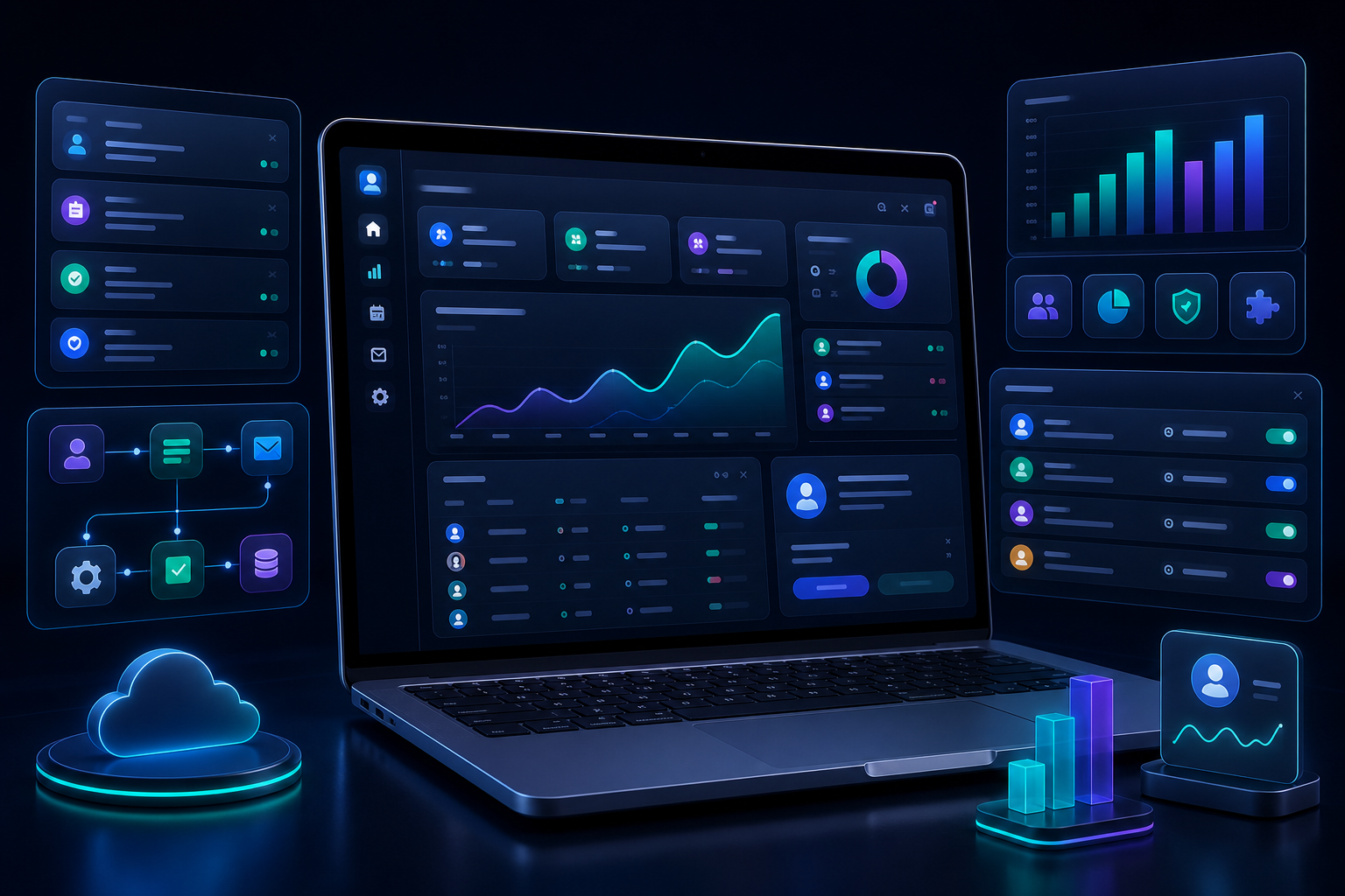 SaaS custom software dashboard preview